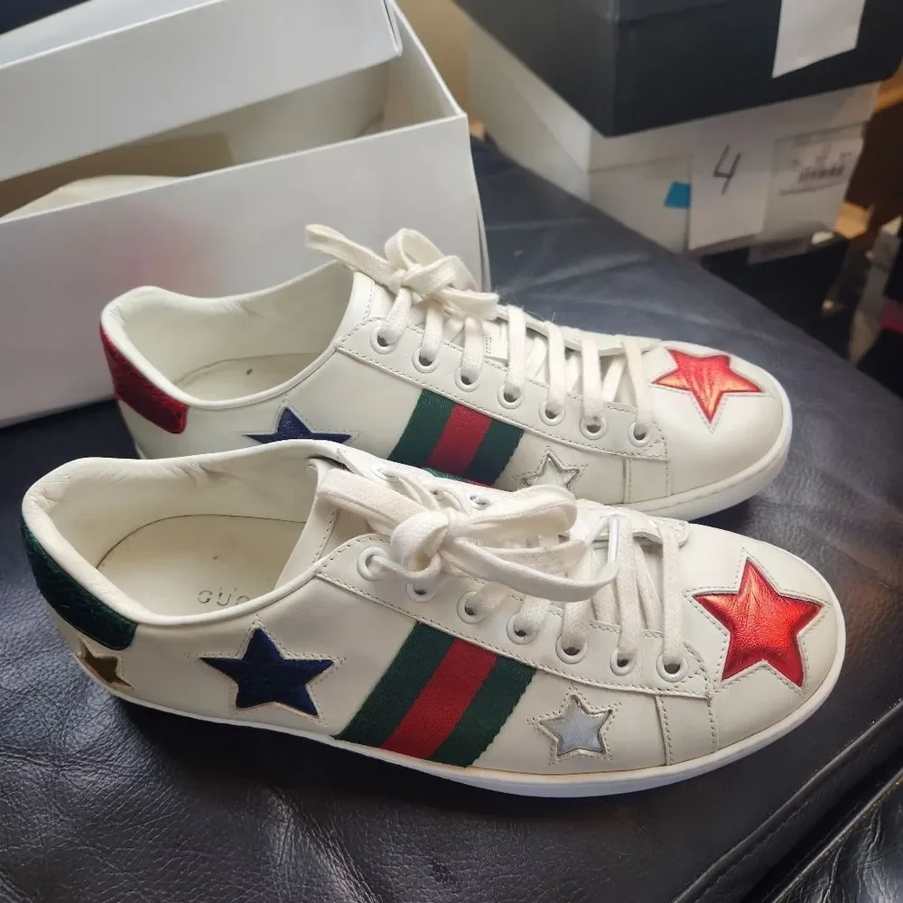 Gucci Ace sneakers size 8 in EUC - Picture 1 of 12